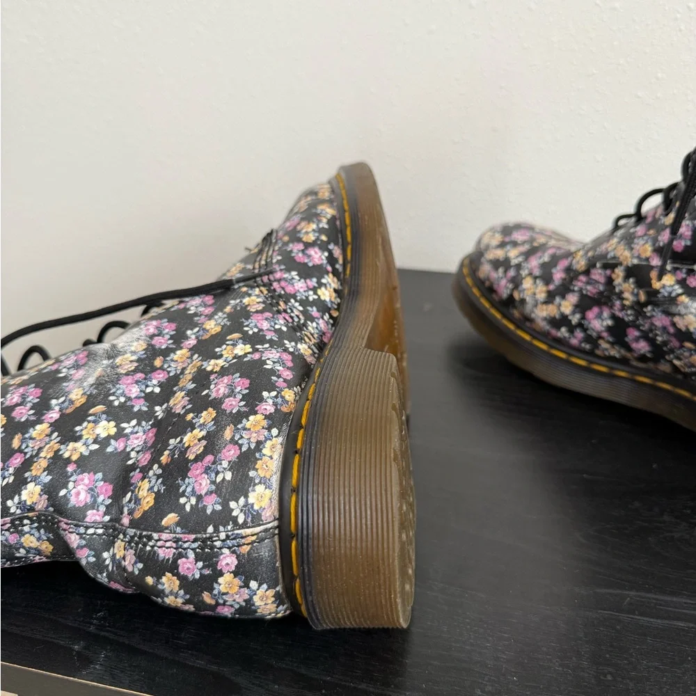 Dr. Martens 1460 Floral Lace Up Combat Boots US 10 Black Multi - Picture 6 of 10